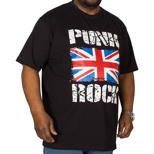 Espionage T-Shirt mit Punk Rock Print Schwarz