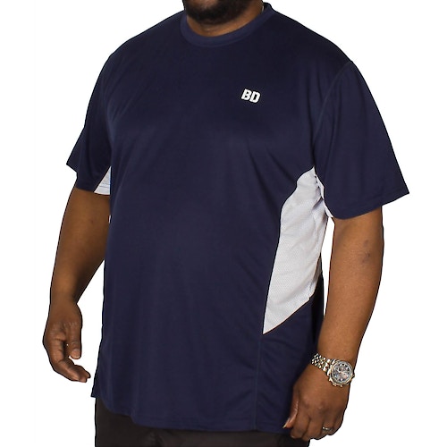 Bigdude atmungsaktives Stretch Sport T-Shirt Dunkelblau