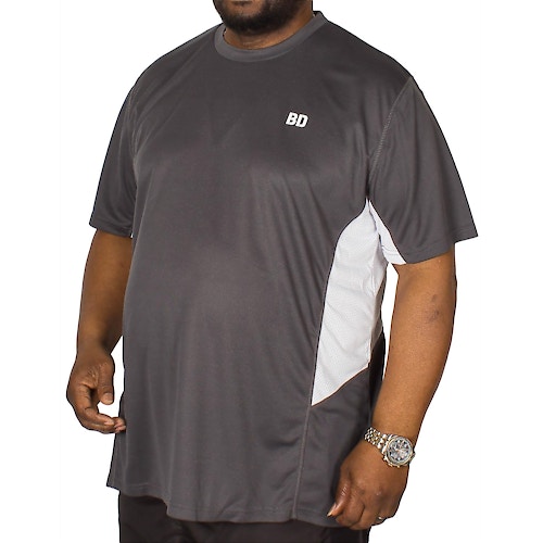 Bigdude Vented Stretch Performance T-Shirt Charcoal