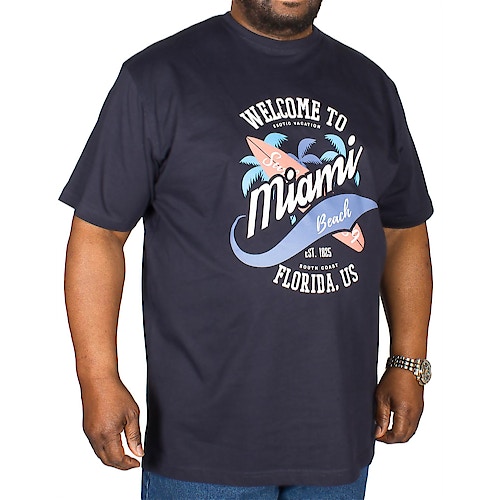 Espionage Miami Print T-Shirt Navy