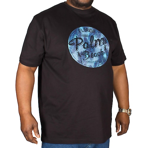 Espionage Palm Beach Print T-Shirt Black