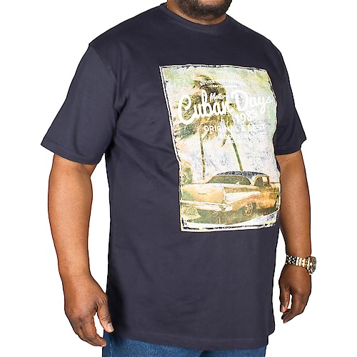 Espionage Cuban Days Print T-Shirt Navy