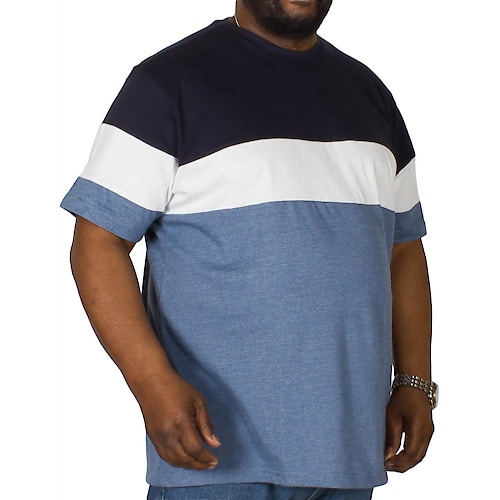 Bigdude Cut & Sew T-Shirt Navy/Denim