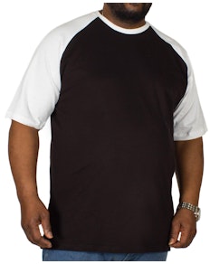 Bigdude T-Shirt mit Raglanärmeln Schwarz/Weiß