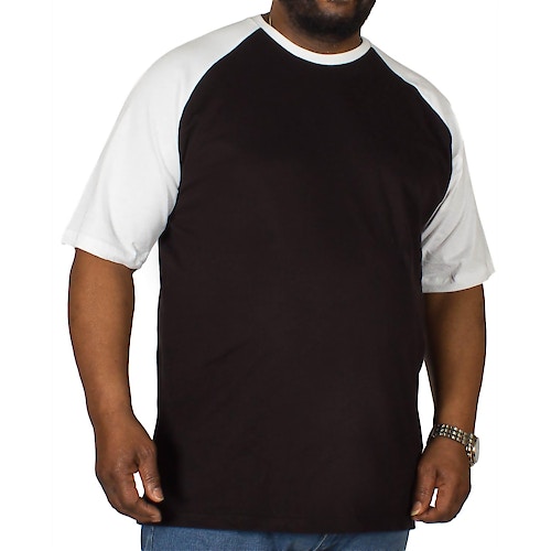 Bigdude T-Shirt mit Raglanärmeln Schwarz/Weiß