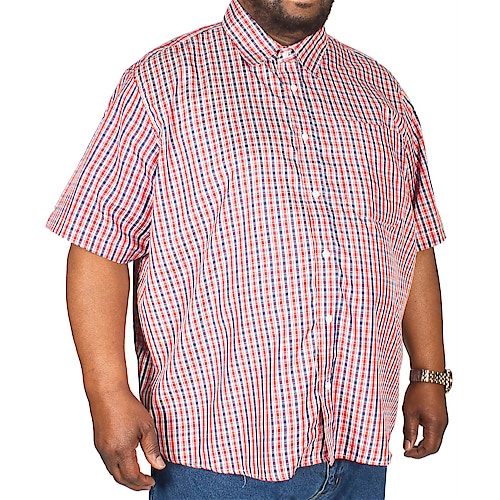 Pierre Roche Short Sleeve Check Shirt Red