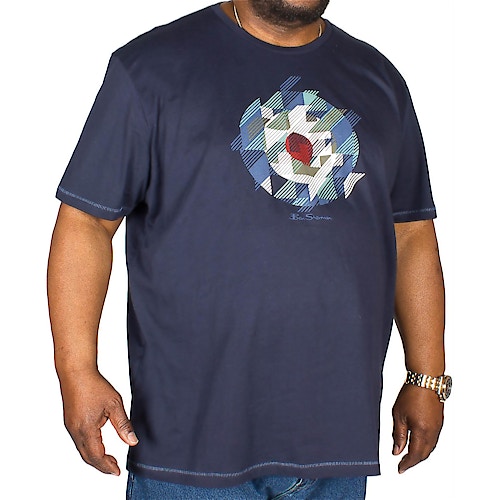 Ben Sherman T-Shirt Chevron Target Blau 