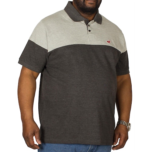 Bigdude Cut & Sew Polo Shirt Grey/Charcoal