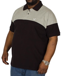 Bigdude Cut & Sew Polo Shirt Grey/Black