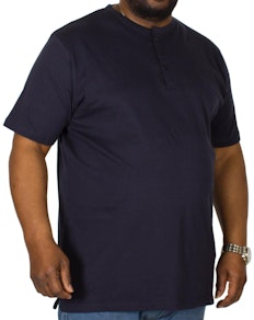 Bigdude T-Shirt mit Knopfleiste Marineblau
