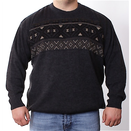 Cotton Valley Charcoal Pattern Knitted Sweater