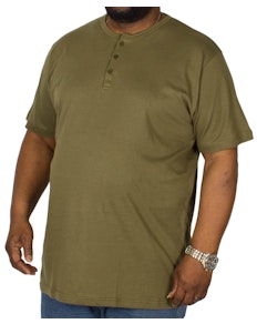 Bigdude T-Shirt mit Knopfleiste Olivgrün