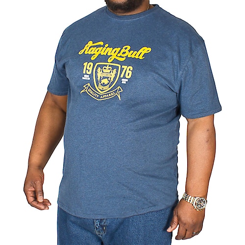 Raging Bull Logo T-Shirt Marineblau Meliert 