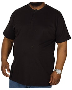 Bigdude T-Shirt mit Knopfleiste Schwarz