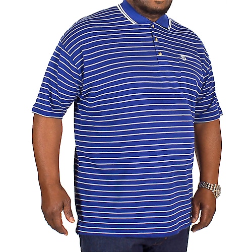 Brooklyn Lucas Stripe Polo Shirt Royal Blue