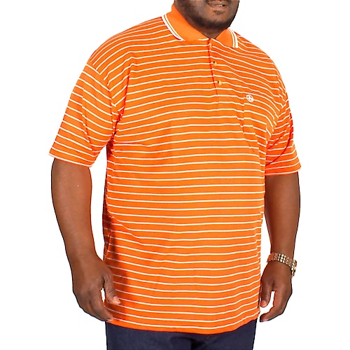 Brooklyn Lucas Stripe Polo Shirt Orange