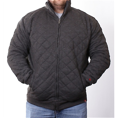 D555 Charcoal Full Zipped Quilted Jacket