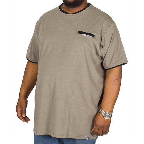 D555 Nelly Double Layer Neck & Pocket T-Shirt Khaki