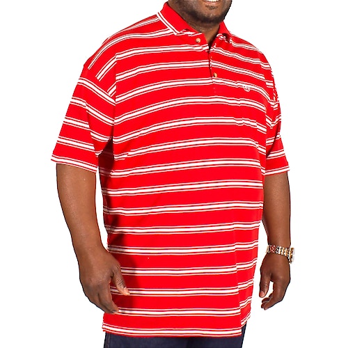Brooklyn Adam Stripe Polo Shirt Red