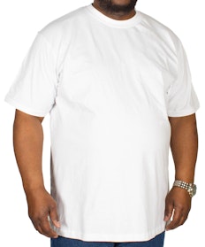 Bigdude Klassisches T-Shirt mit Rundhalsausschnitt Weiß