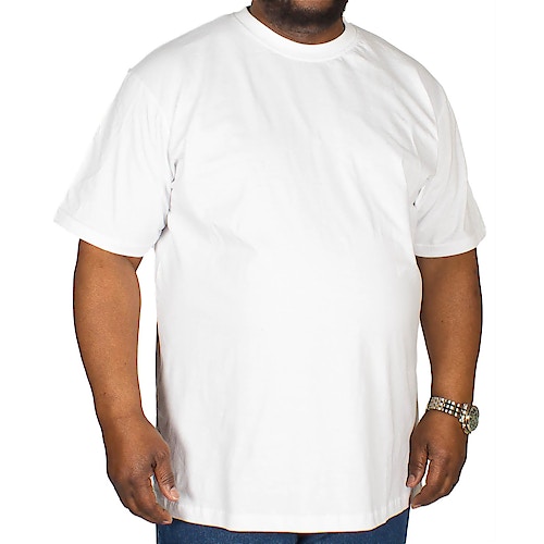Bigdude Klassisches T-Shirt mit Rundhalsausschnitt Weiß