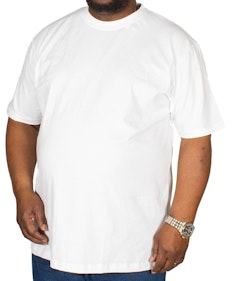 Bigdude T-Shirt mit Rundhalsausschnitt Weiß Tall Fit