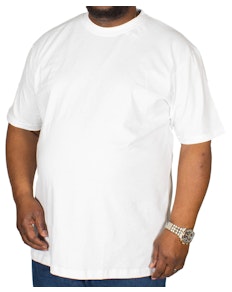 Bigdude Plain Crew Neck T-Shirt White Tall
