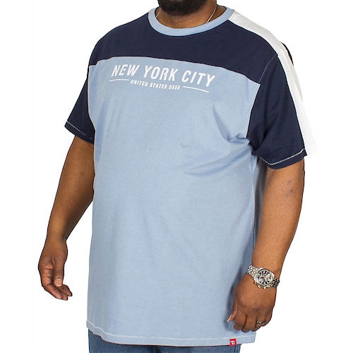D555 Alvester Cut & Sew New York Print T-Shirt Blau