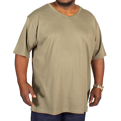 D555 Premium V-Ausschnitt T-Shirt Khaki