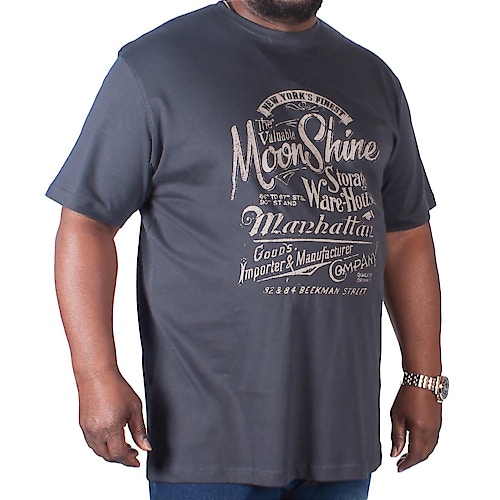 Espionage Moonshine Print T-Shirt Charcoal
