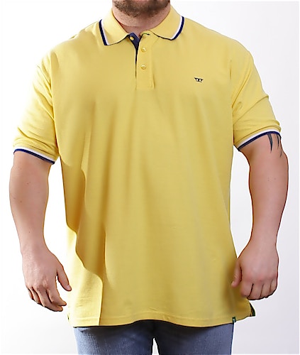 D555 Yellow Contrast Tipping Polo Shirt