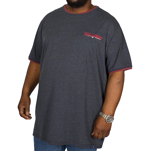 D555 Nelly Double Layer Neck & Pocket T-Shirt Denim