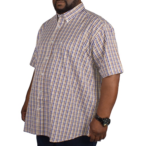 Cotton Valley Short Sleeved Check Shirt - Brown