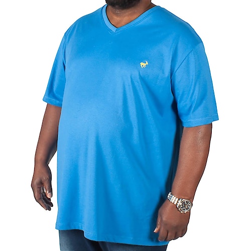 Bigdude Signature V-Neck T-Shirt Blue