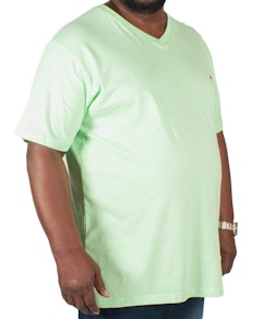 Bigdude Signature T-Shirt mit V-Ausschnitt Grün Tall Fit
