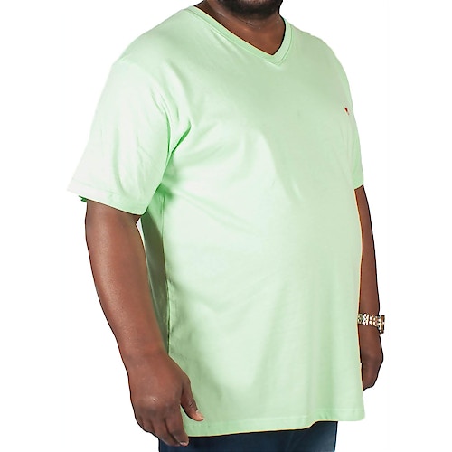 Bigdude Signature T-Shirt mit V-Ausschnitt Grün Tall Fit