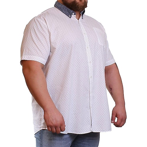 D555 White Dotted Diamond Print Shirt