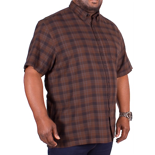 Bigdude Short Sleeve Maroon Check Shirt