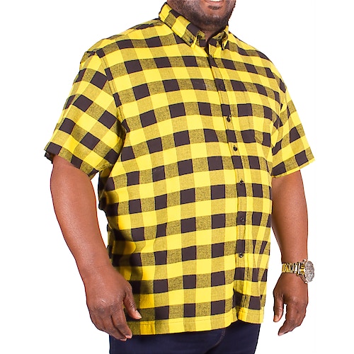 Bigdude Short Sleeve Yellow/Black Check Shirt