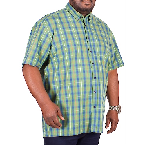 Bigdude Short Sleeve Green Check Shirt