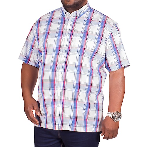 Bigdude Short Sleeve White Check Shirt