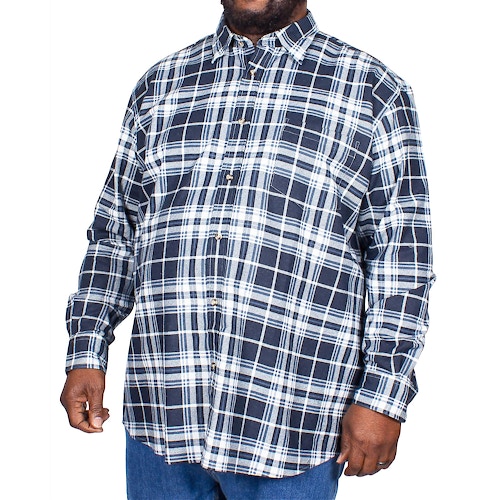 Cotton Valley Long Sleeve Brushed Check Shirt Navy