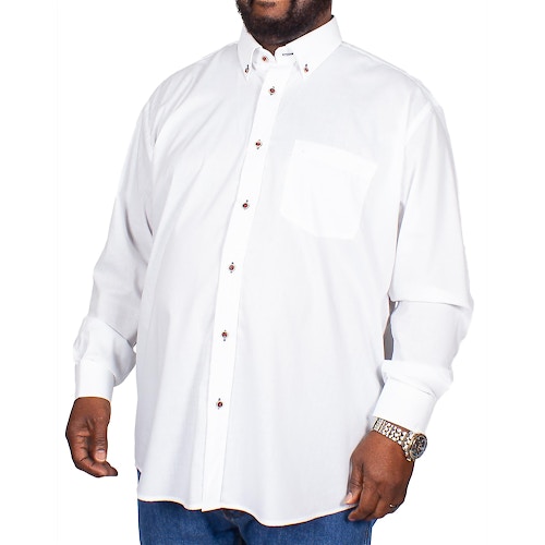 Cotton Valley Long Sleeve Contrast Trim Shirt White