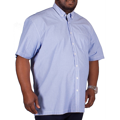 Bigdude Short Sleeve Blue Fine Stripe Shirt