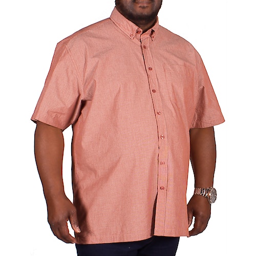 Bigdude Short Sleeve Orange Fine Stripe Shirt