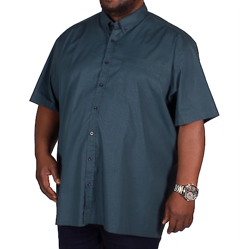 Bigdude Short Sleeve Blue Flower Print Shirt