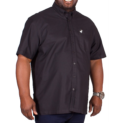 Bigdude Short Sleeve Black Oxford Shirt