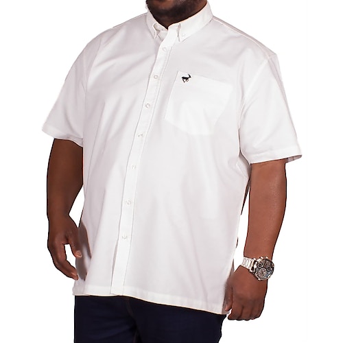 Bigdude Short Sleeve White Oxford Shirt