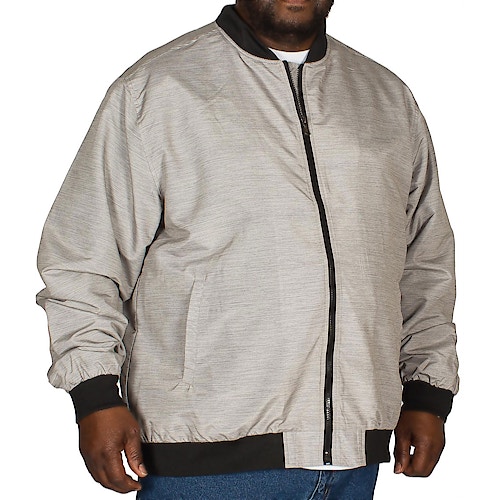 D555 Lined Textured Bomber Jacket Grey