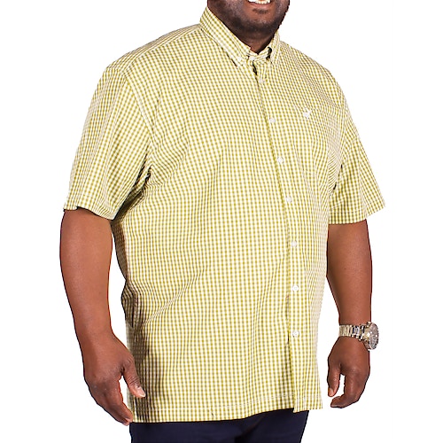 Bigdude Short Sleeve Green Gingham Check Shirt
